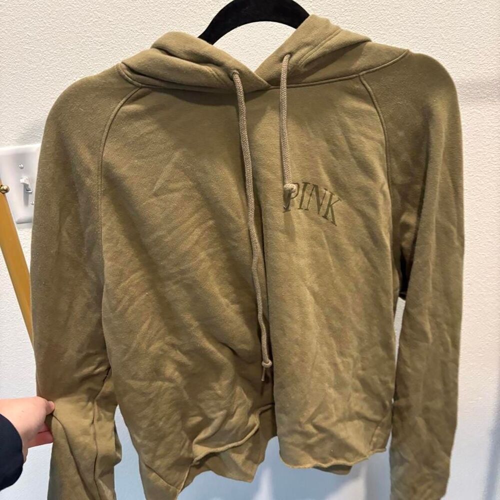 Victoria-s-secret Women's Khaki and Green Hoodie